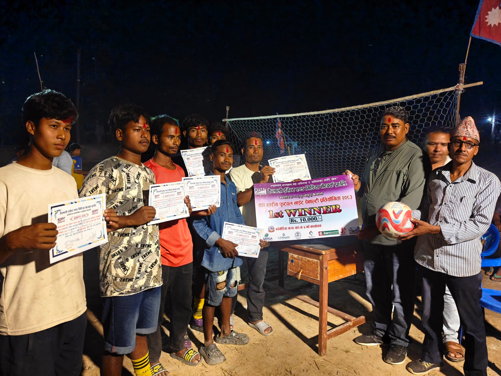 बर्दगोरियामा नाइट पेनाल्टी शुटआउट प्रतियोगिता सम्पन्न